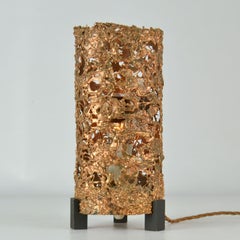 Brutalist Copper Table Lamp by Aimo Tukiainen Finland, 1960's