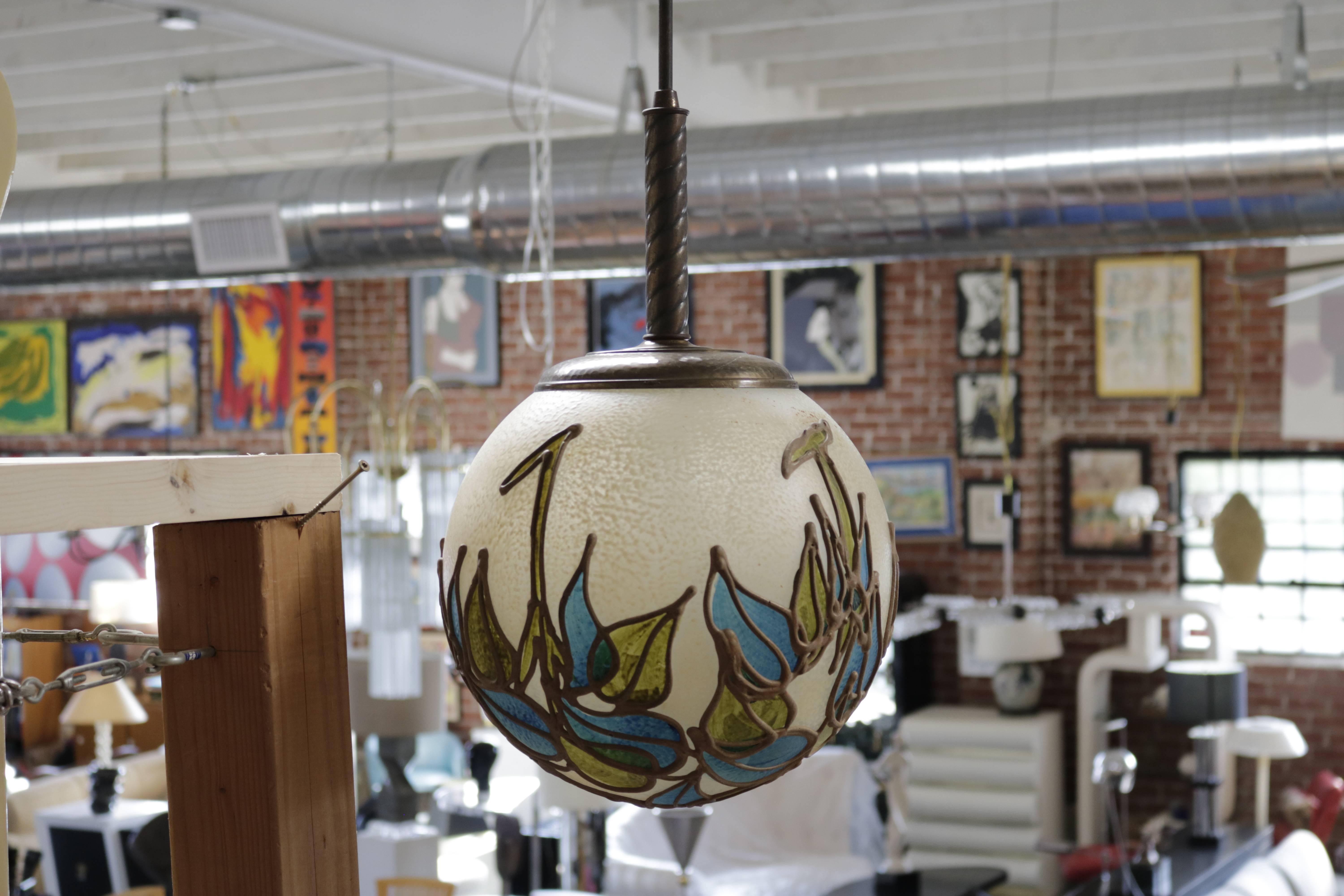 Mid-Century Modern Organic Resin Pendant Lamp