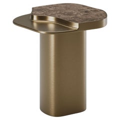 Organic Retiva Side Table With Emperador Marble Top