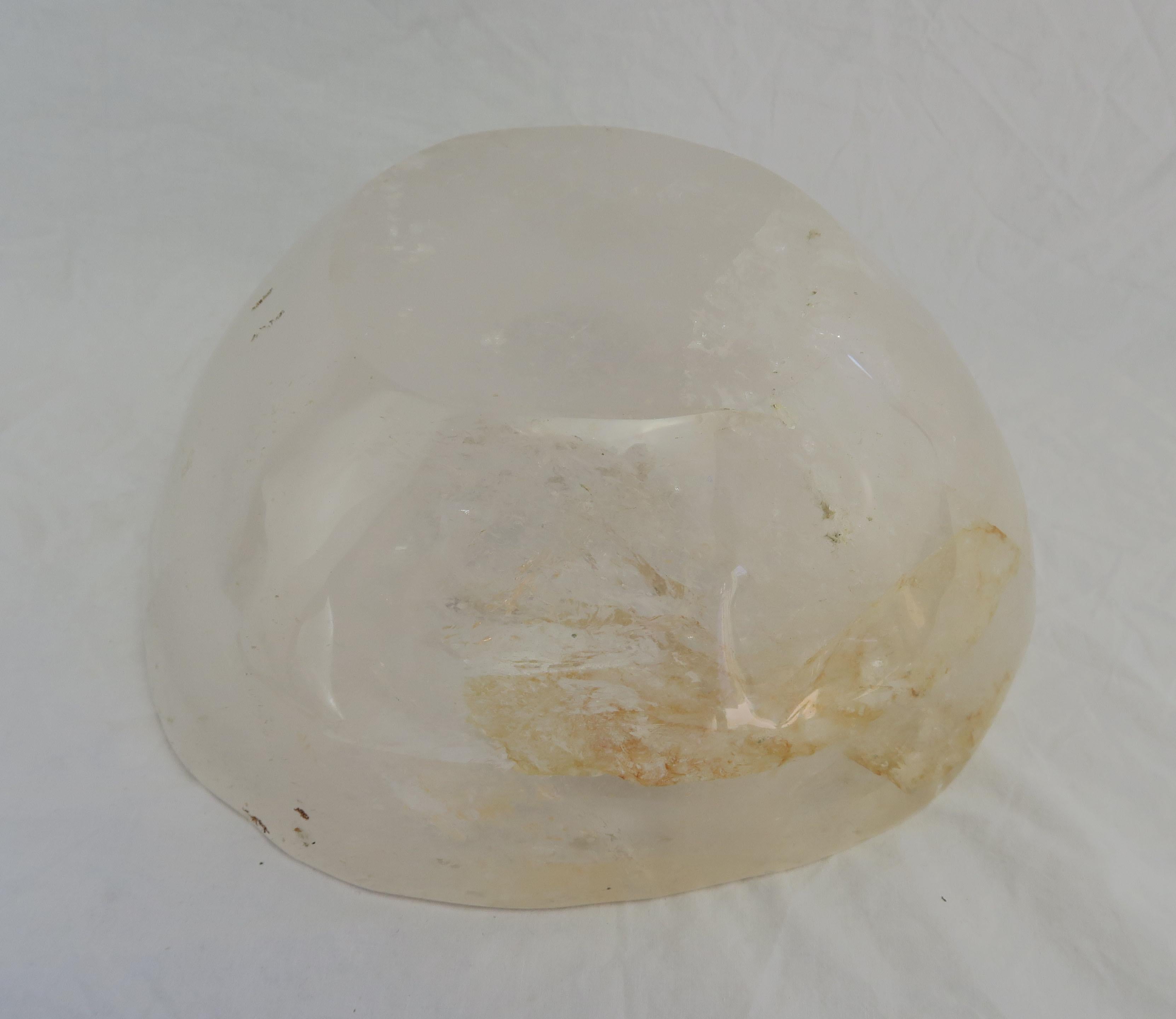Organic Rock Crystal Bowl In Excellent Condition In Los Angeles, CA