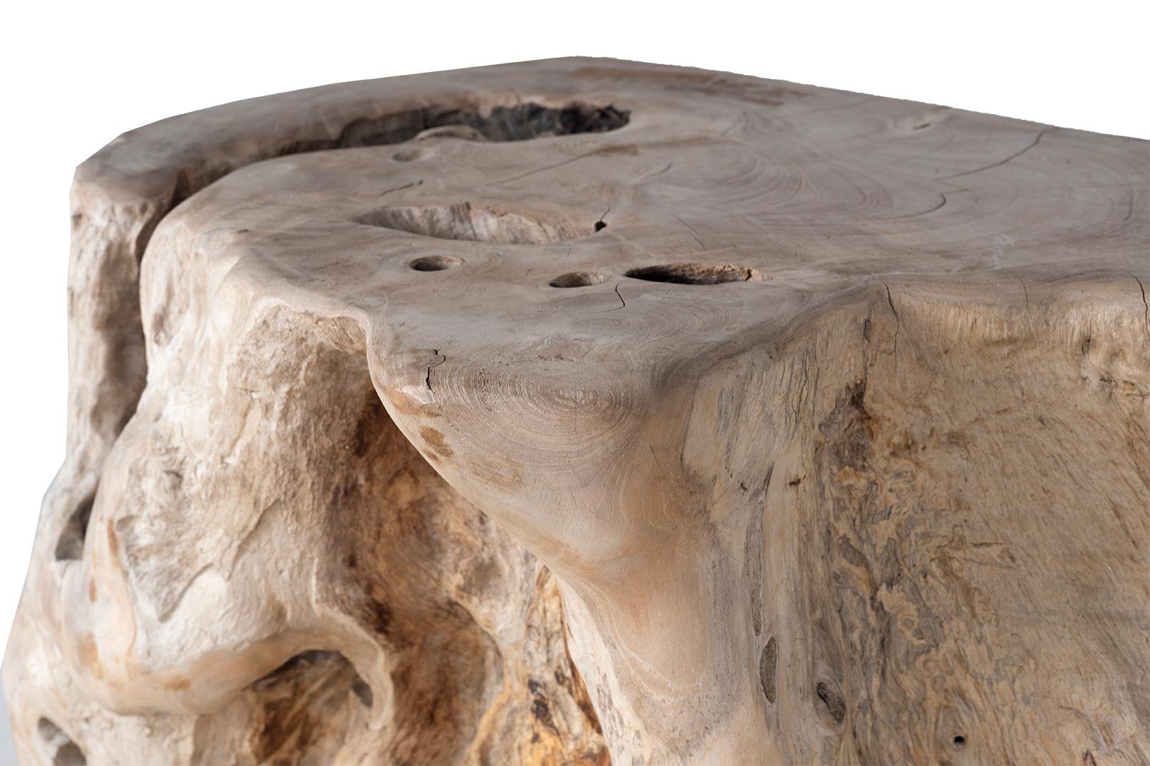 Legno Tavolino in teak da esterno con radice organica Wood Form A in vendita