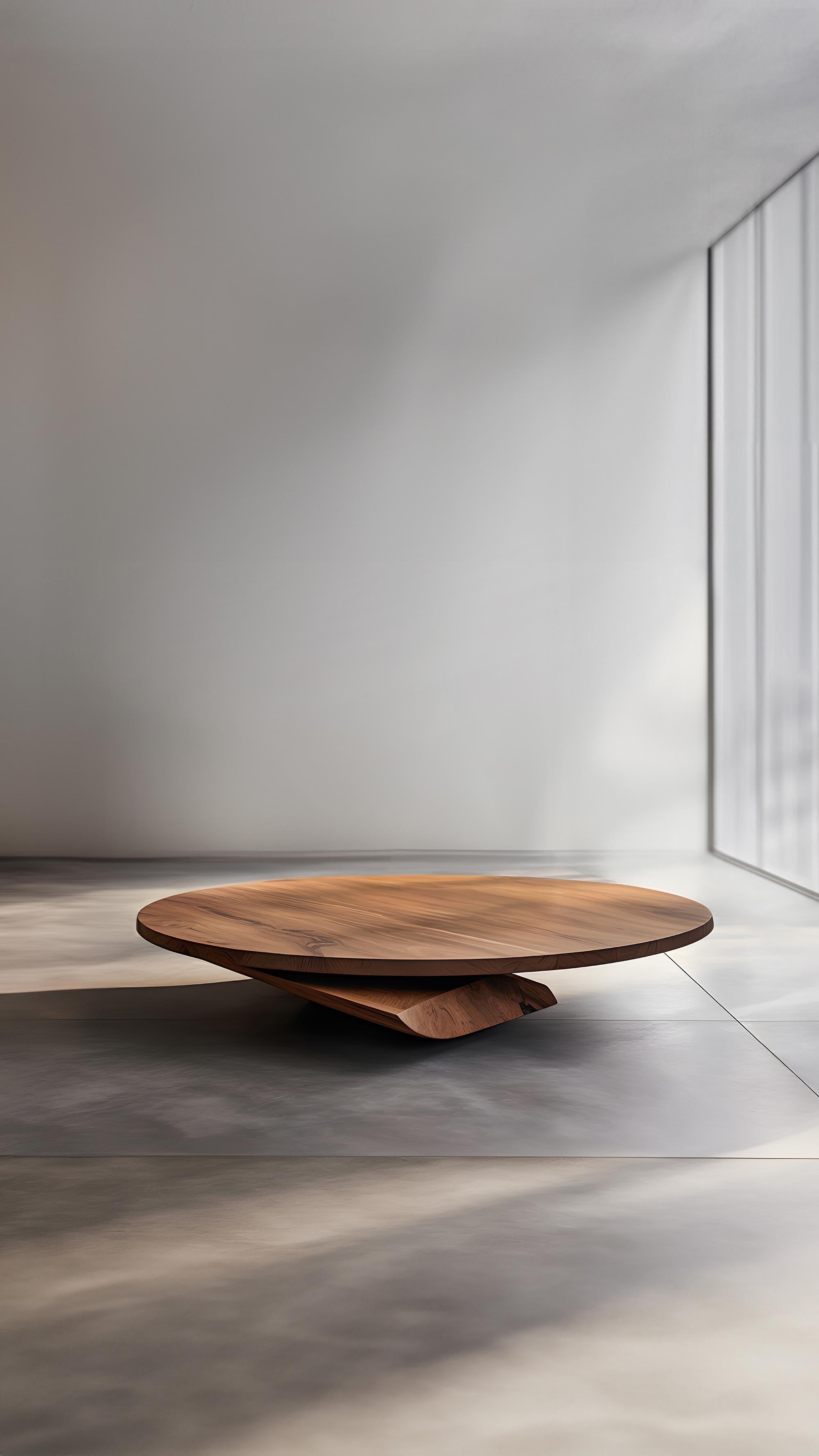 Contemporary Organic Round Shape Solace 51: Solid Walnut, A Work of Functional Art For Sale