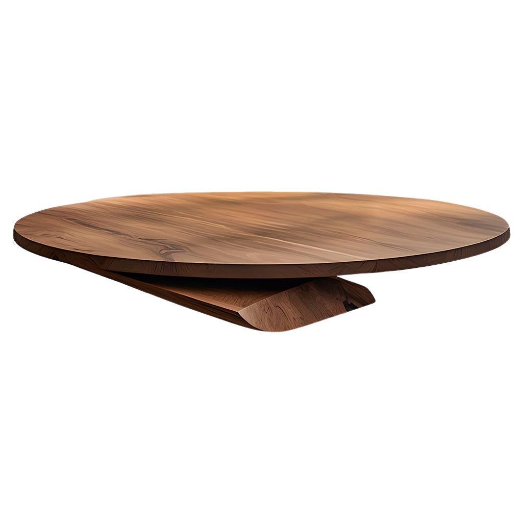 Organic Round Shape Solace 51: Solid Walnut, A Work of Functional Art For Sale