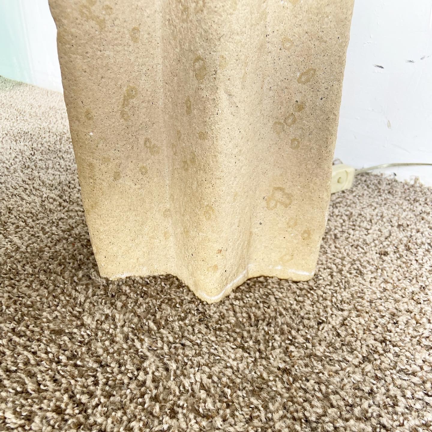 Organic Sandstone Cement 7 Point Star Table Lamp In Good Condition In Delray Beach, FL