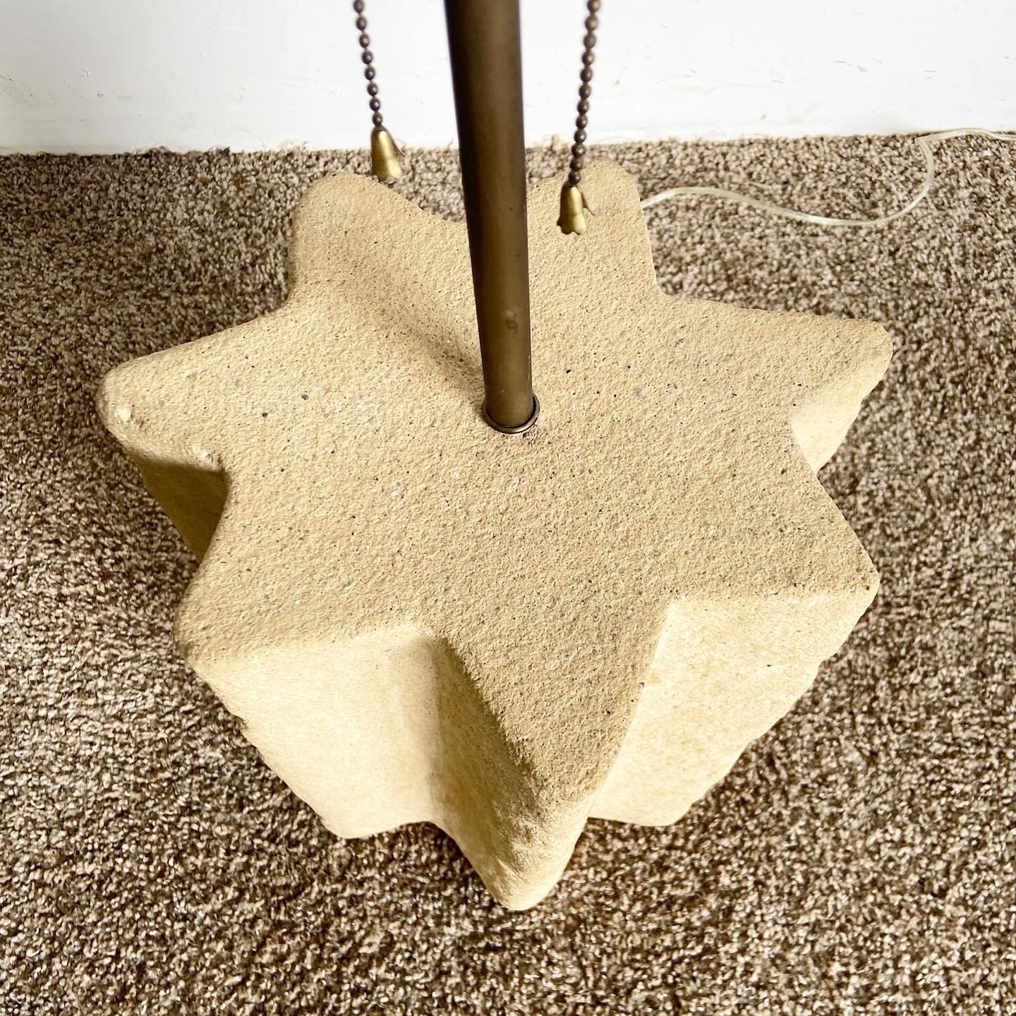 20th Century Organic Sandstone Cement 7 Point Star Table Lamp