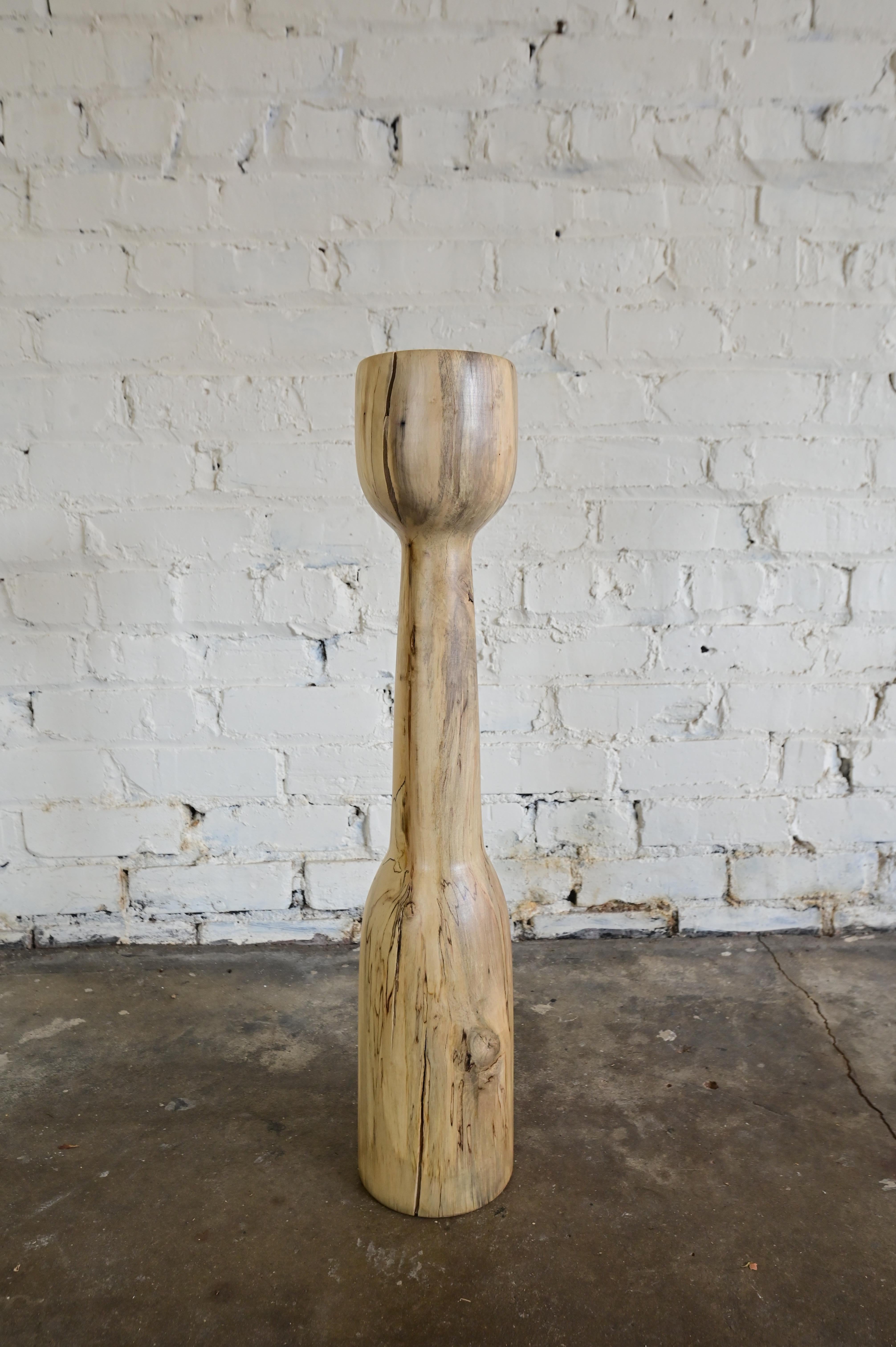 Organic Sculpted Wood Floor Vase For Sale 3