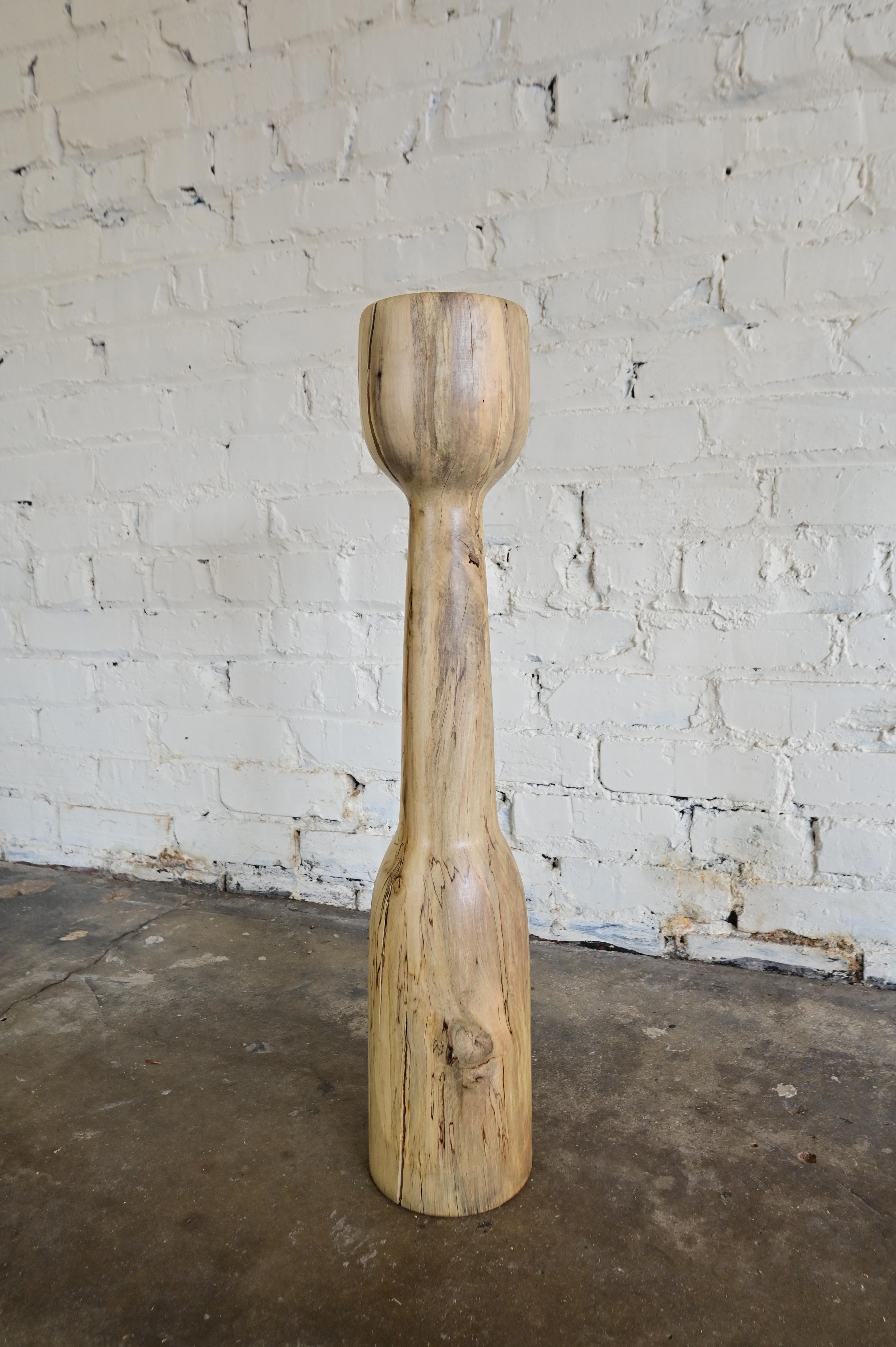Organic Sculpted Wood Floor Vase For Sale 5