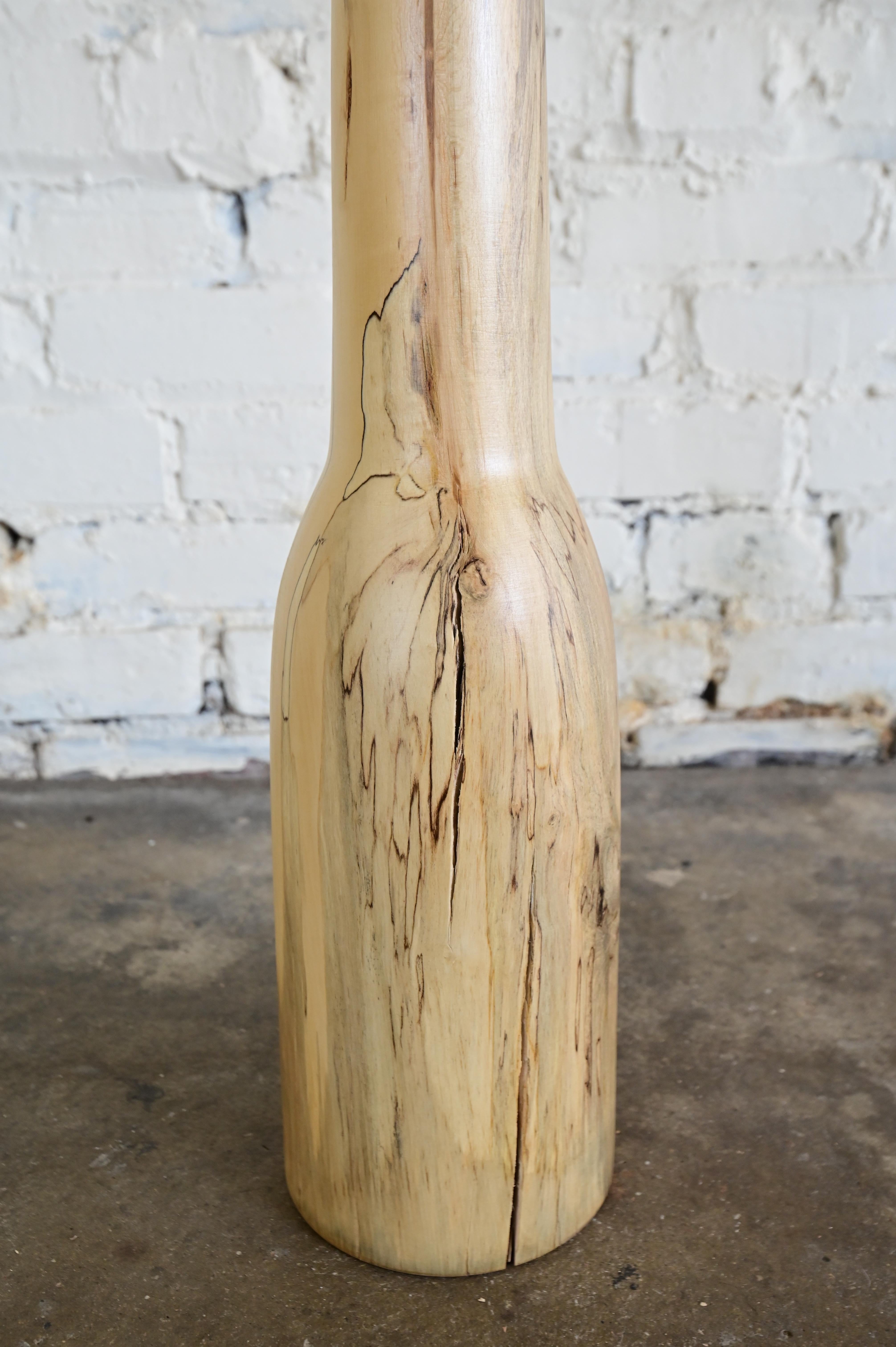 Organic Sculpted Wood Floor Vase For Sale 6