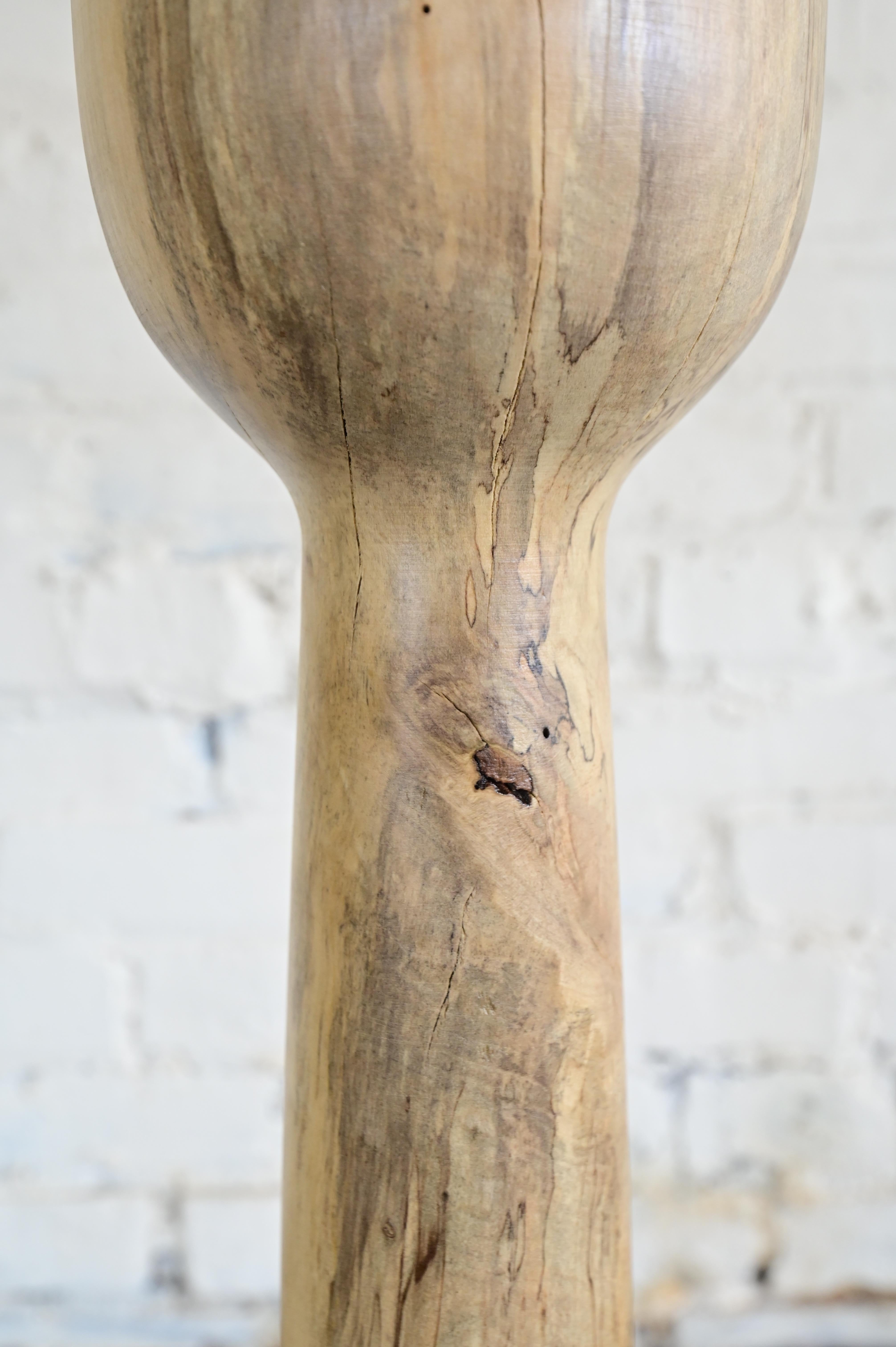 Organic Sculpted Wood Floor Vase For Sale 7