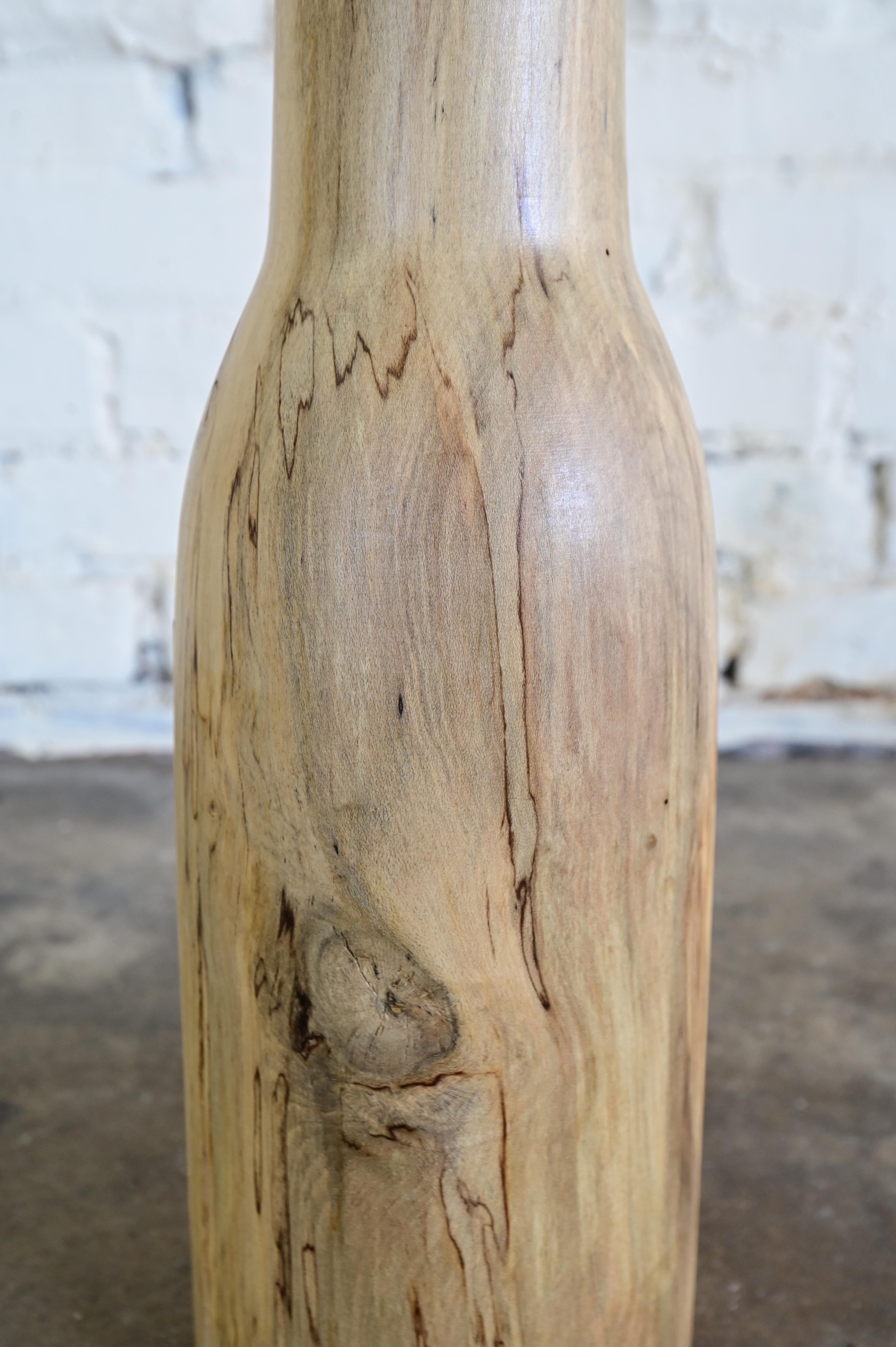Organic Sculpted Wood Floor Vase For Sale 8