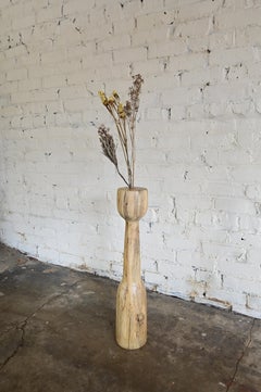 Organic Sculpted Wood Floor Vase