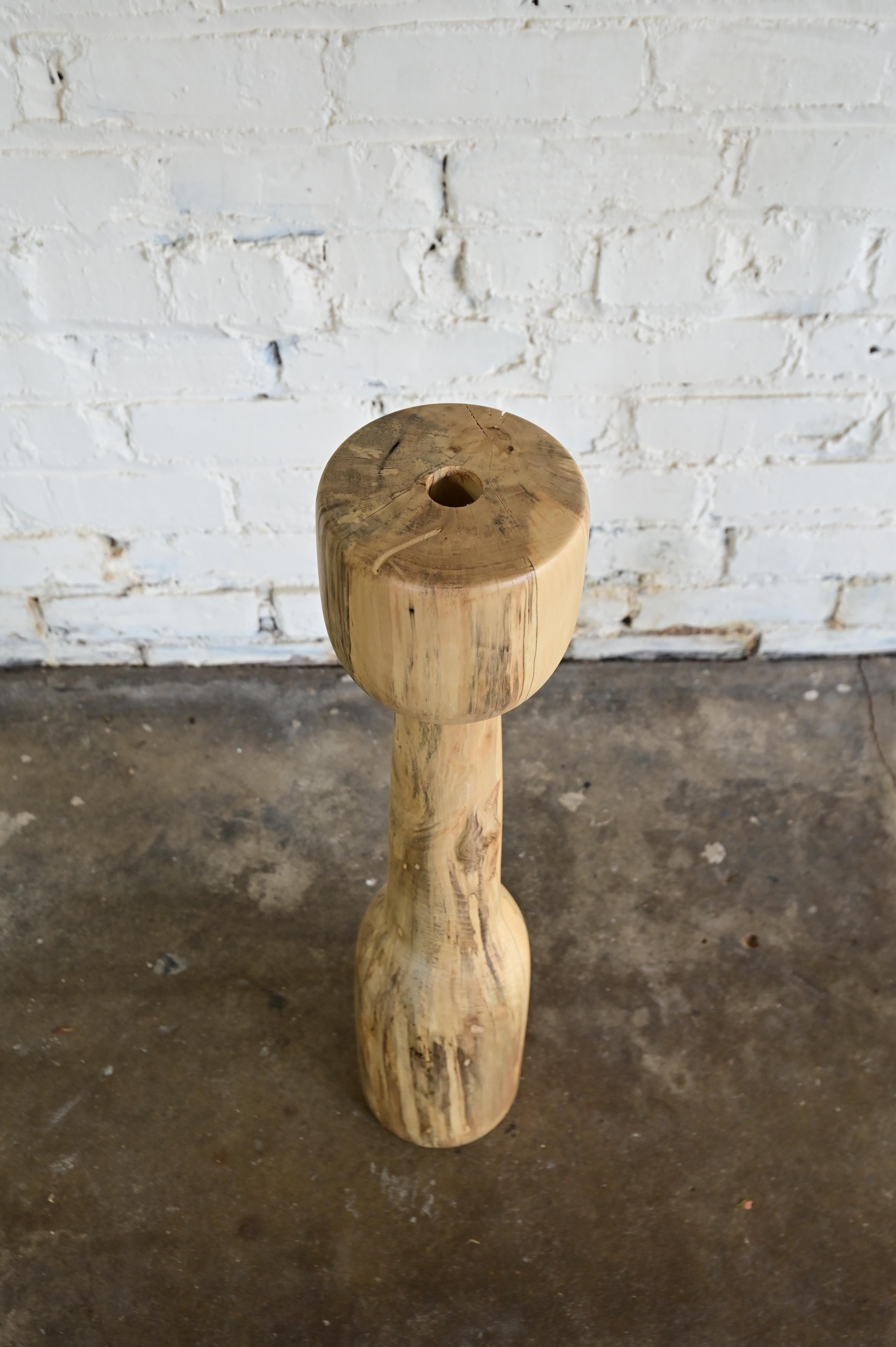 Organic Sculpted Wood Floor Vase For Sale 1