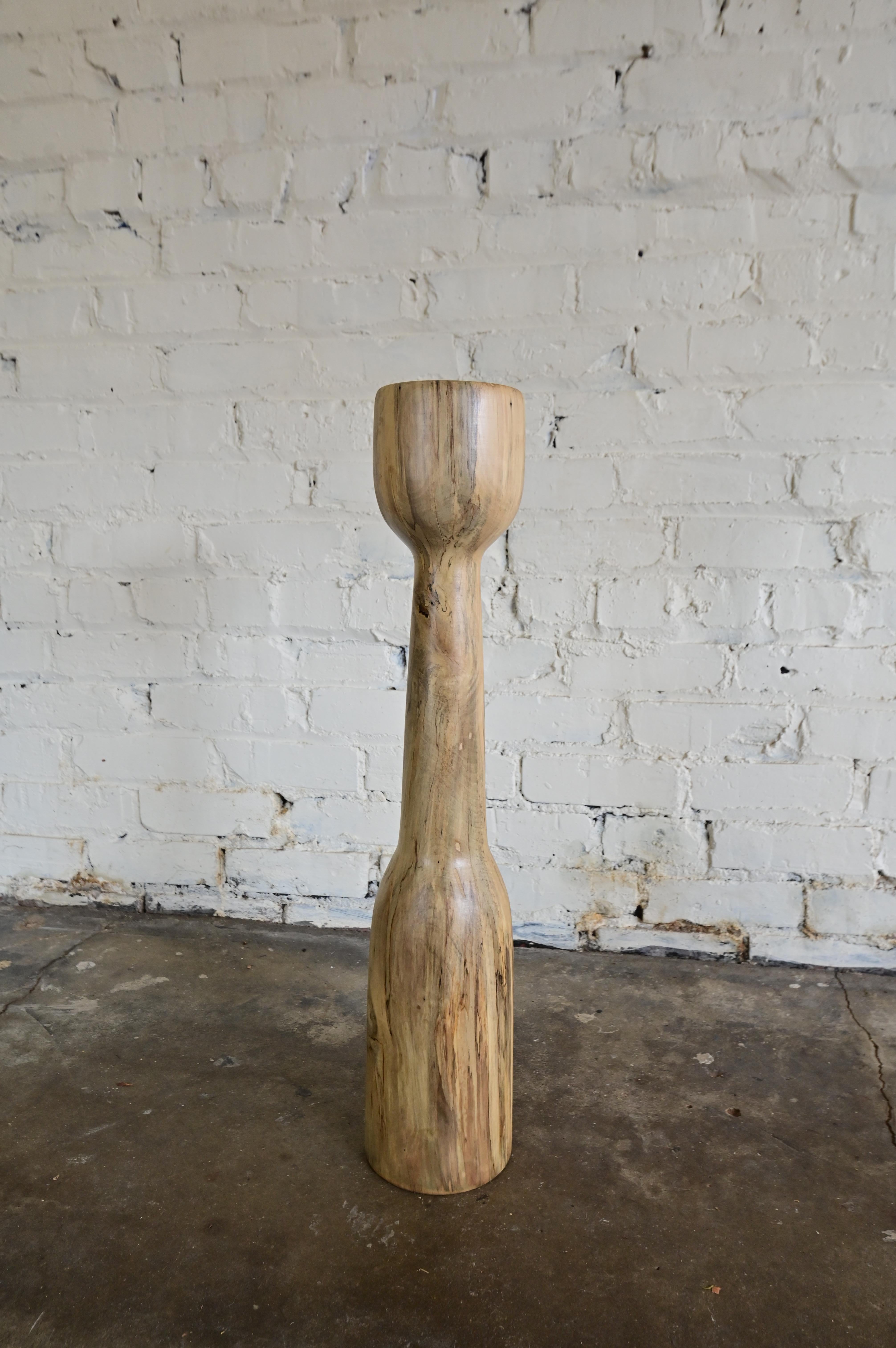 Organic Sculpted Wood Floor Vase For Sale 2