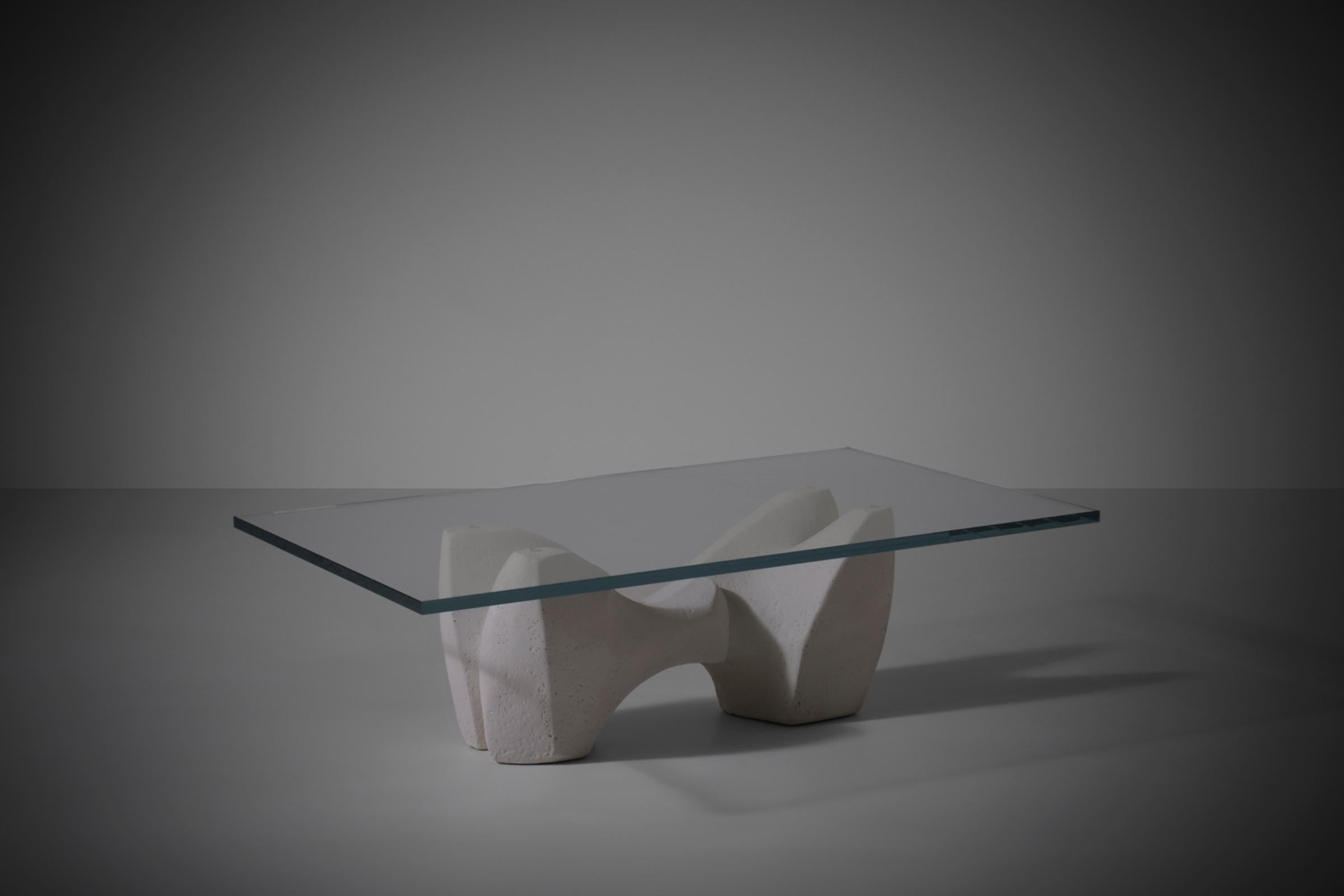 Organic sculptural concrete coffee table, Italy 1970s For Sale 1