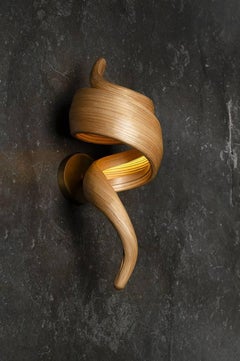 Organic Sculptural Daman wood Wall Lamp Curated Selection