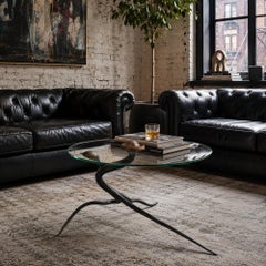 Organic sculptural mid-20th Century cast iron side table