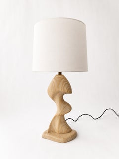 Organisch geformte Tischlampe aus Eichenholz, zeitgenössisches Kunsthandwerk, Kalifornien, 1960er Jahre