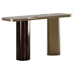 Organic Sculptural Rowan Console With Emperador Marble