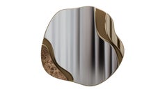 Organic Sculptural Rowan Mirror With Marble And Brass Details