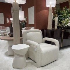 Organic Sculptural Side Table in Matte Plaster Finish By José Castro