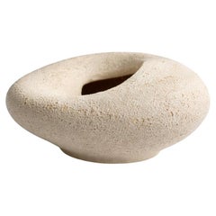Organic Sculptural Stoneware Vase – Minimalist Donut Form Ceramic Vessel