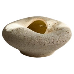 Organic Sculptural Stoneware Vase – Minimalist Donut Form Ceramic Vessel