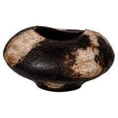 Organic Sculptural Stoneware Vessel with Volcanic Texture, Handmade Ceramic