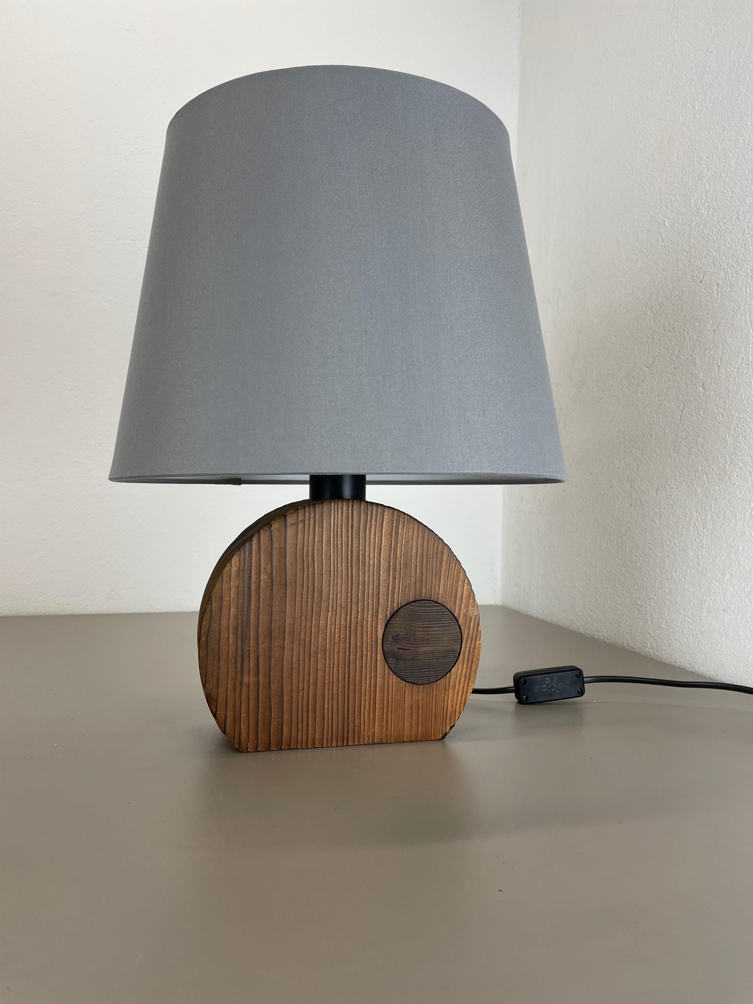 Mid-Century Modern Organic Sculptural Wooden Table Light Made Temde Lights, Germany, 1970s For Sale