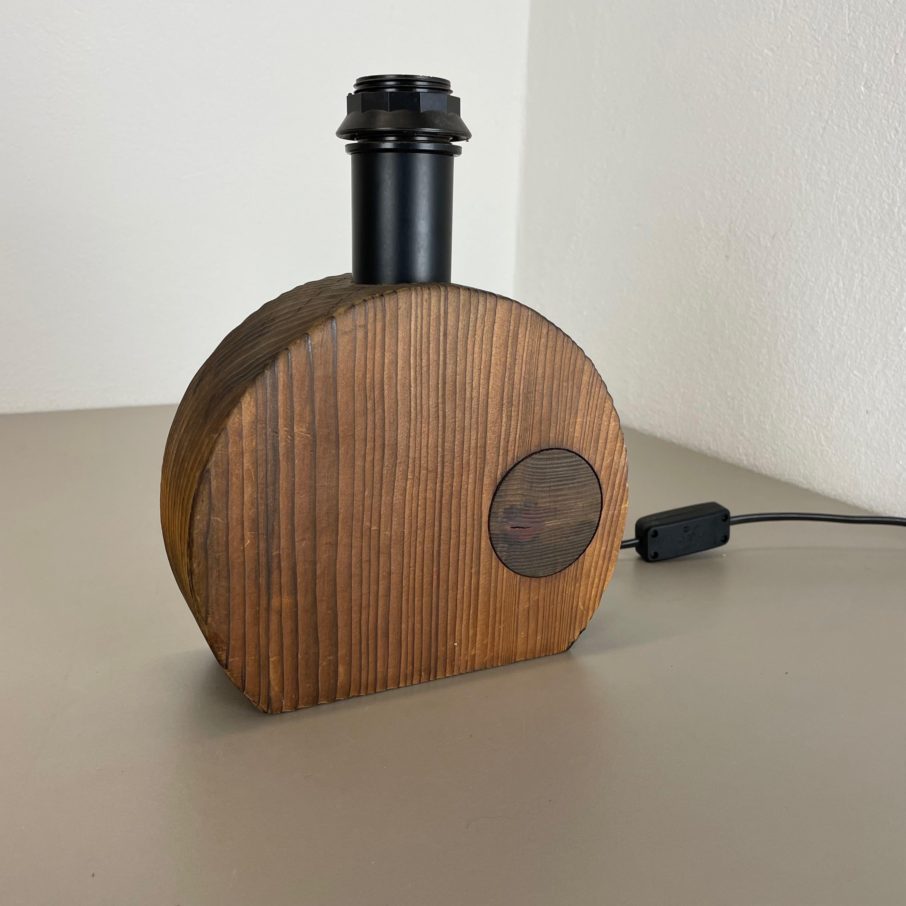 20th Century Organic Sculptural Wooden Table Light Made Temde Lights, Germany, 1970s For Sale