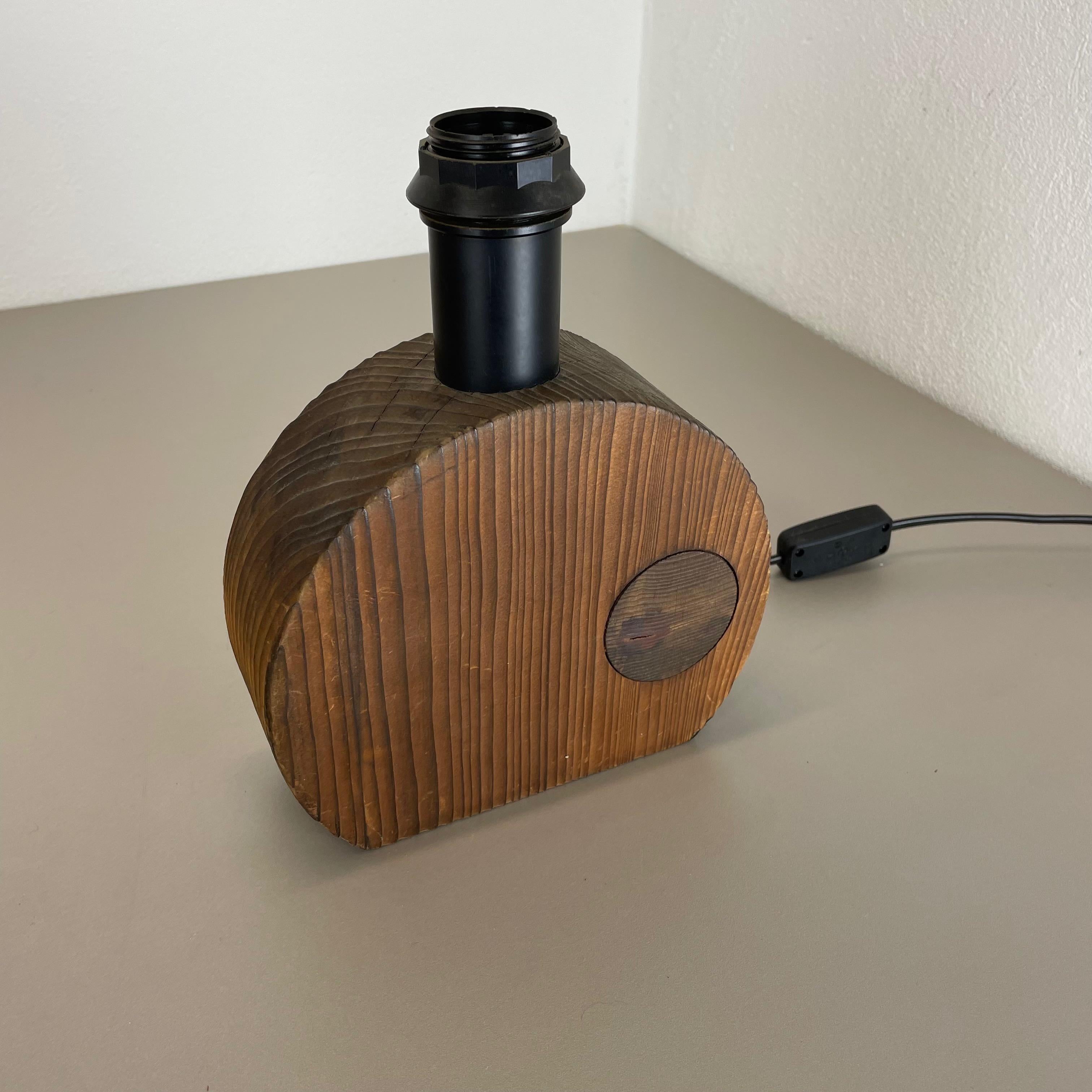 Organic Sculptural Wooden Table Light Made Temde Lights, Germany, 1970s For Sale 1