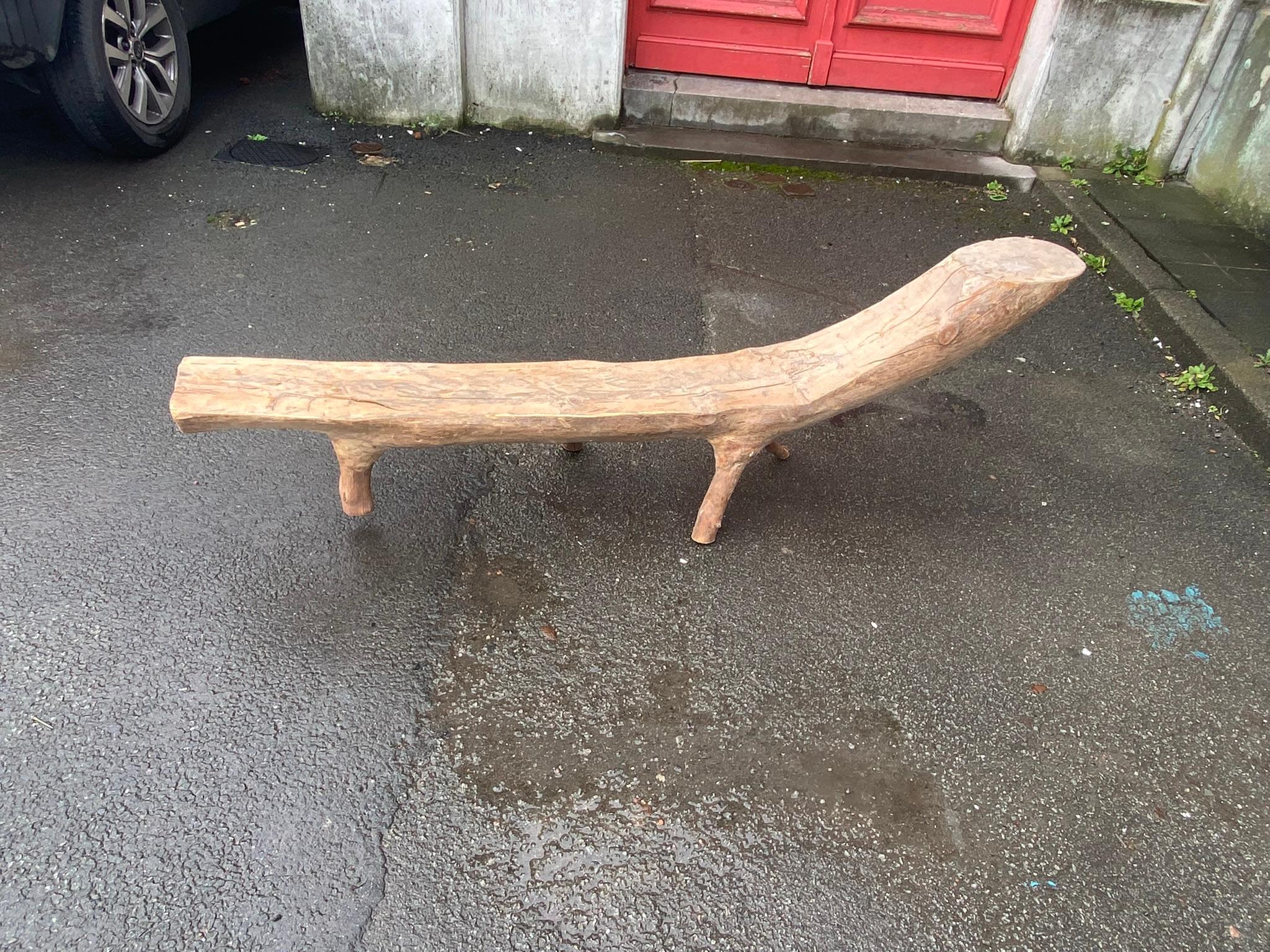 Organic Sculpture Bench Carved from a Tree Branch Around 1970/1980 For Sale 2