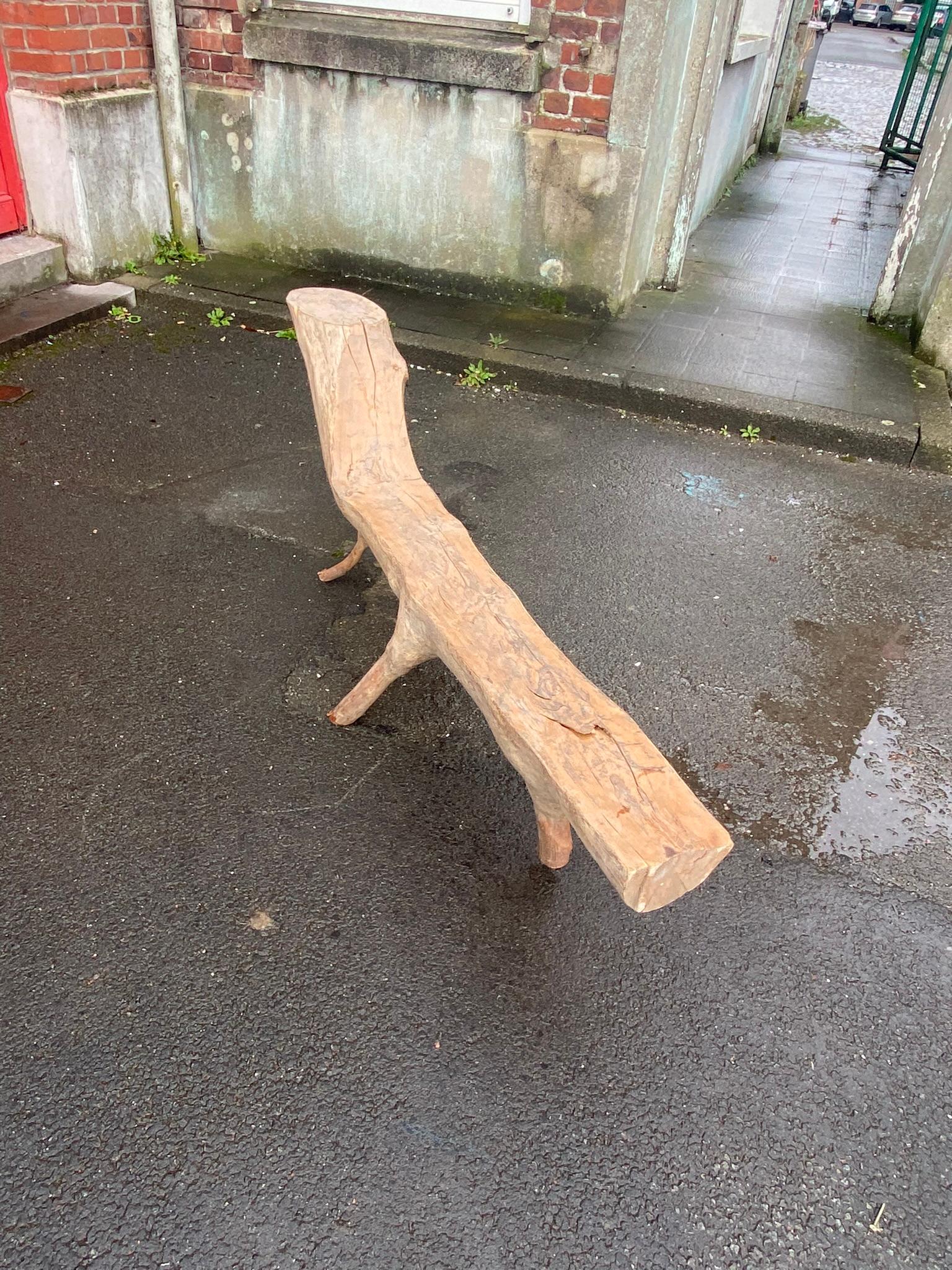 French Organic Sculpture Bench Carved from a Tree Branch Around 1970/1980 For Sale