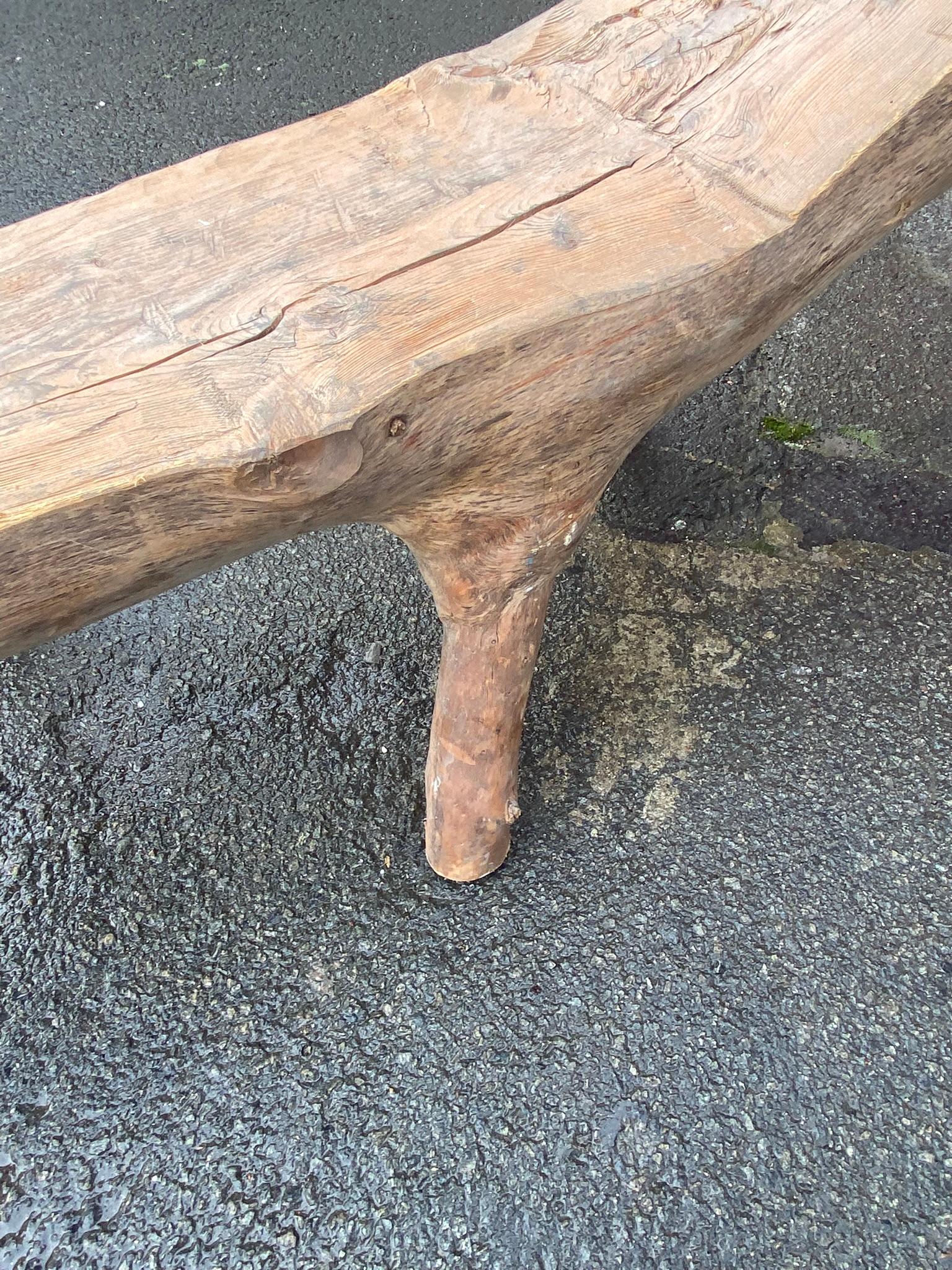 Late 20th Century Organic Sculpture Bench Carved from a Tree Branch Around 1970/1980 For Sale
