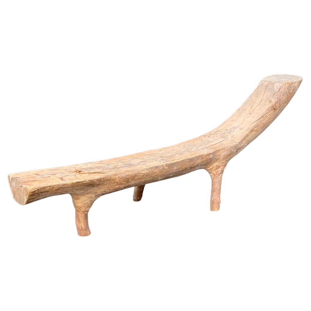 Organic Sculpture Bench Carved from a Tree Branch Around 1970/1980 For Sale