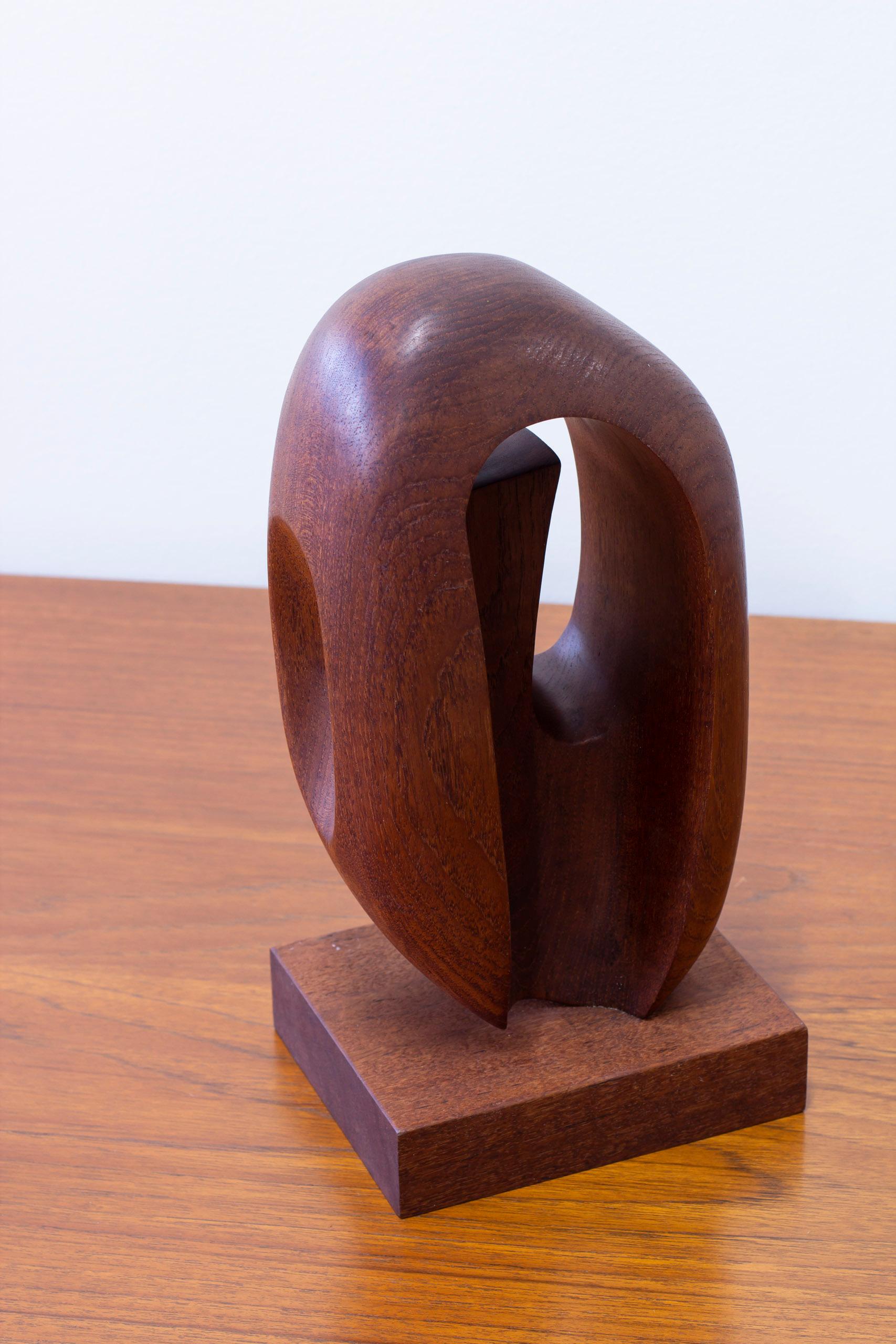 Scandinavian Modern Organic sculpture in the manner of Moore by Swedish wood carver, 1950s For Sale