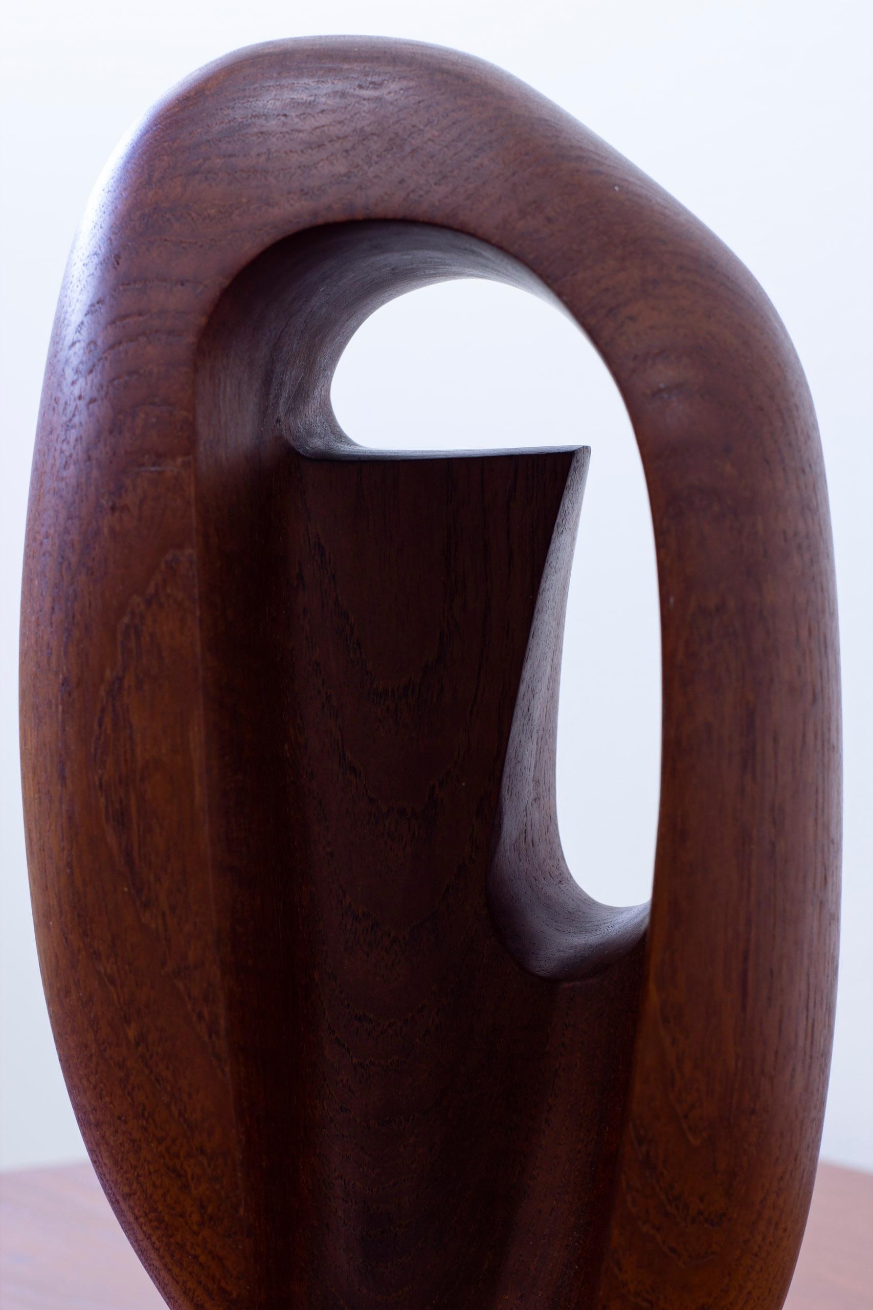 Teak Organic sculpture in the manner of Moore by Swedish wood carver, 1950s For Sale