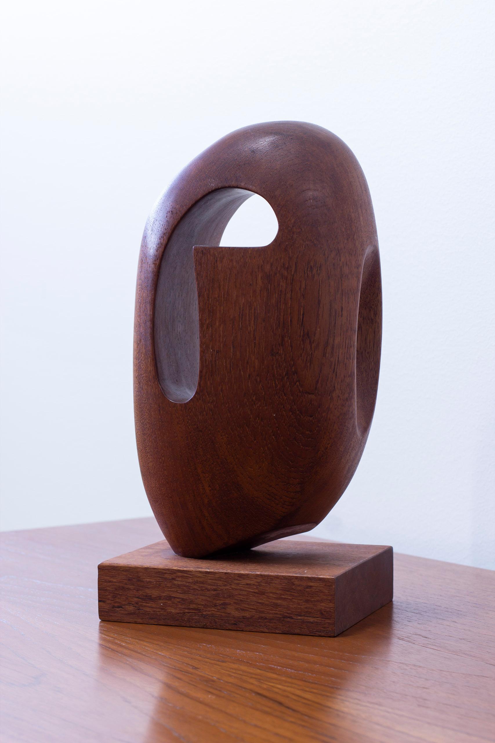 Organic sculpture in the manner of Moore by Swedish wood carver, 1950s For Sale 3