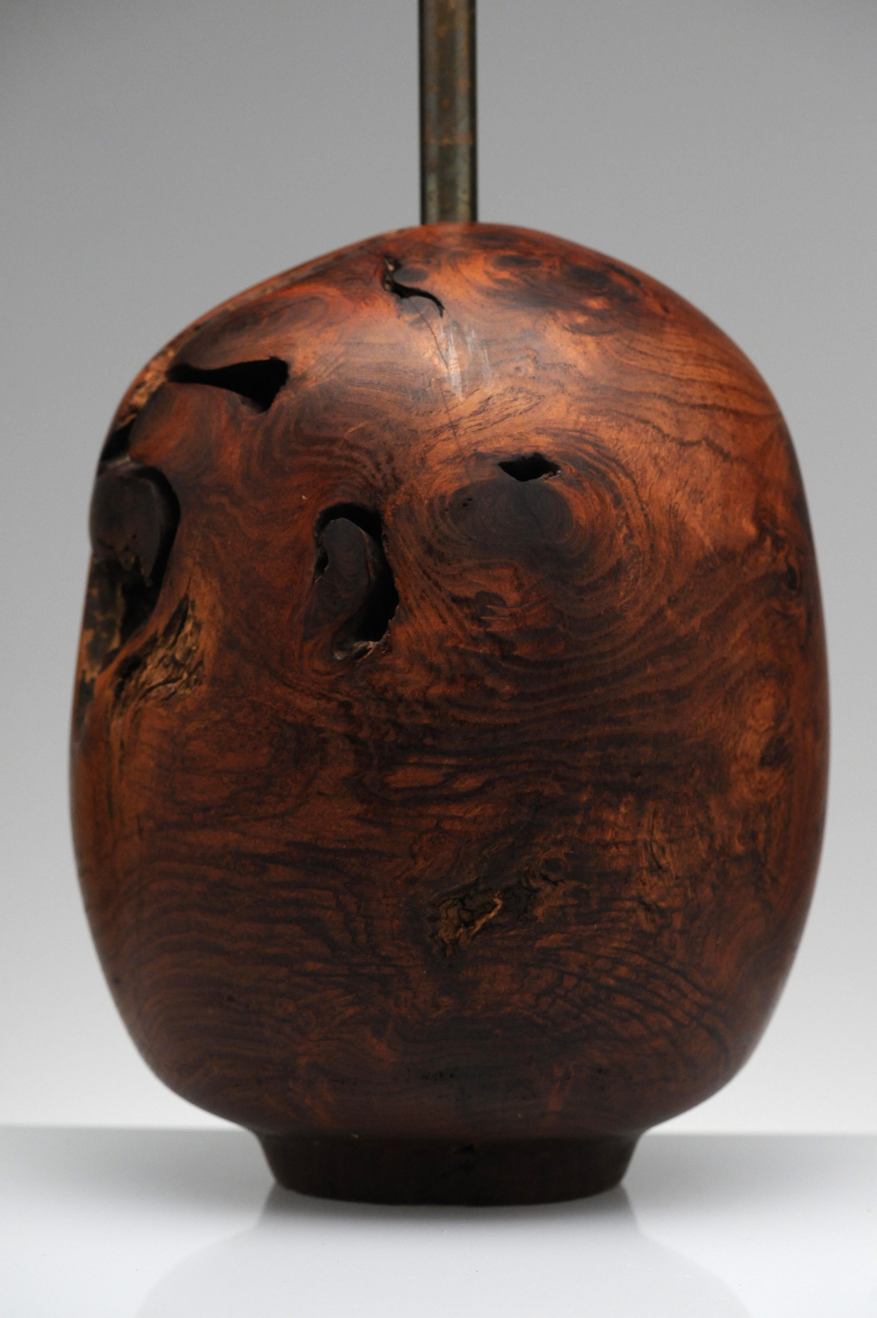 Organic Sculpture Turned Mesquite Table Lamp by Chris Eggers 2