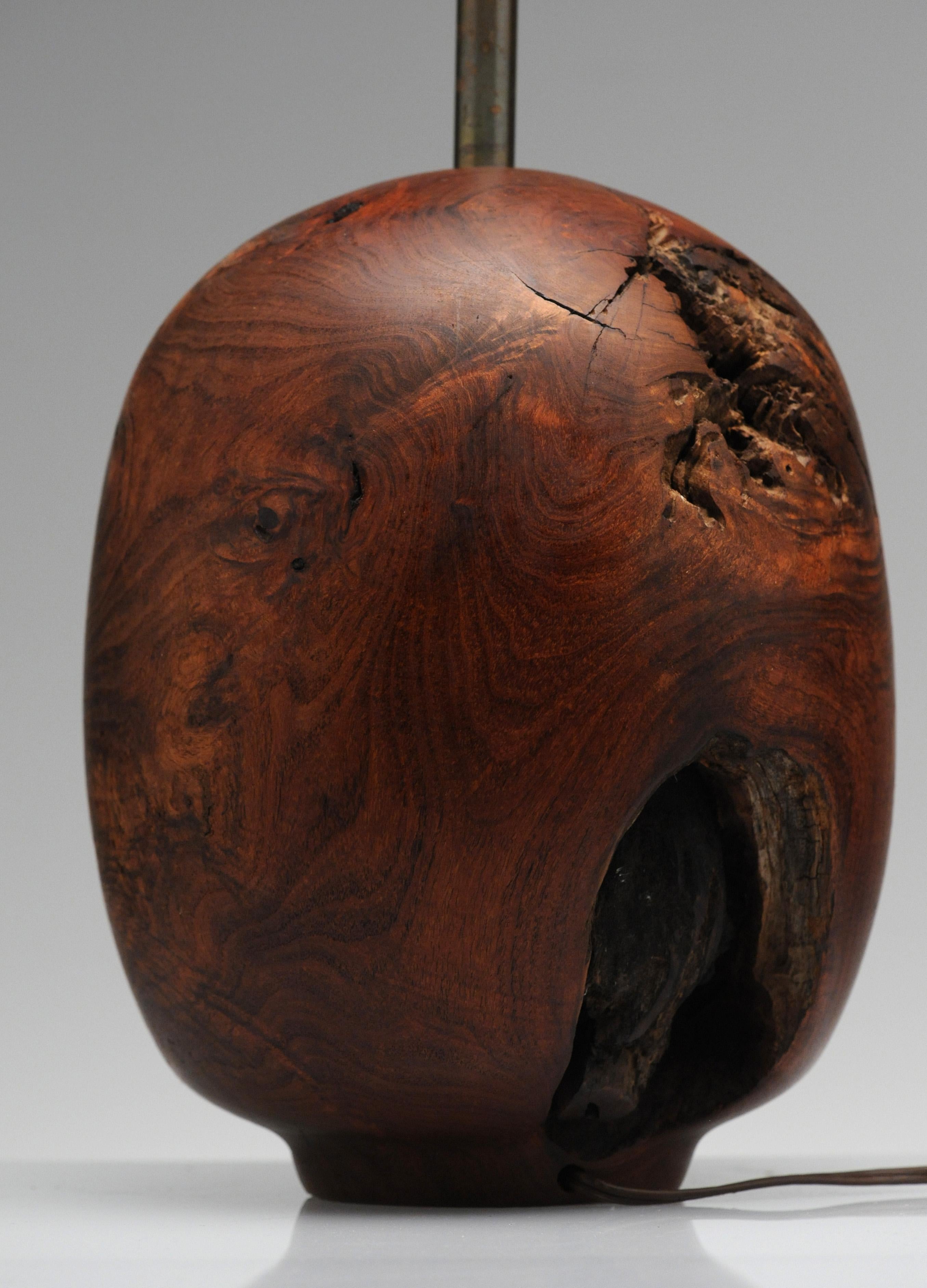 Organic Sculpture Turned Mesquite Table Lamp by Chris Eggers 4