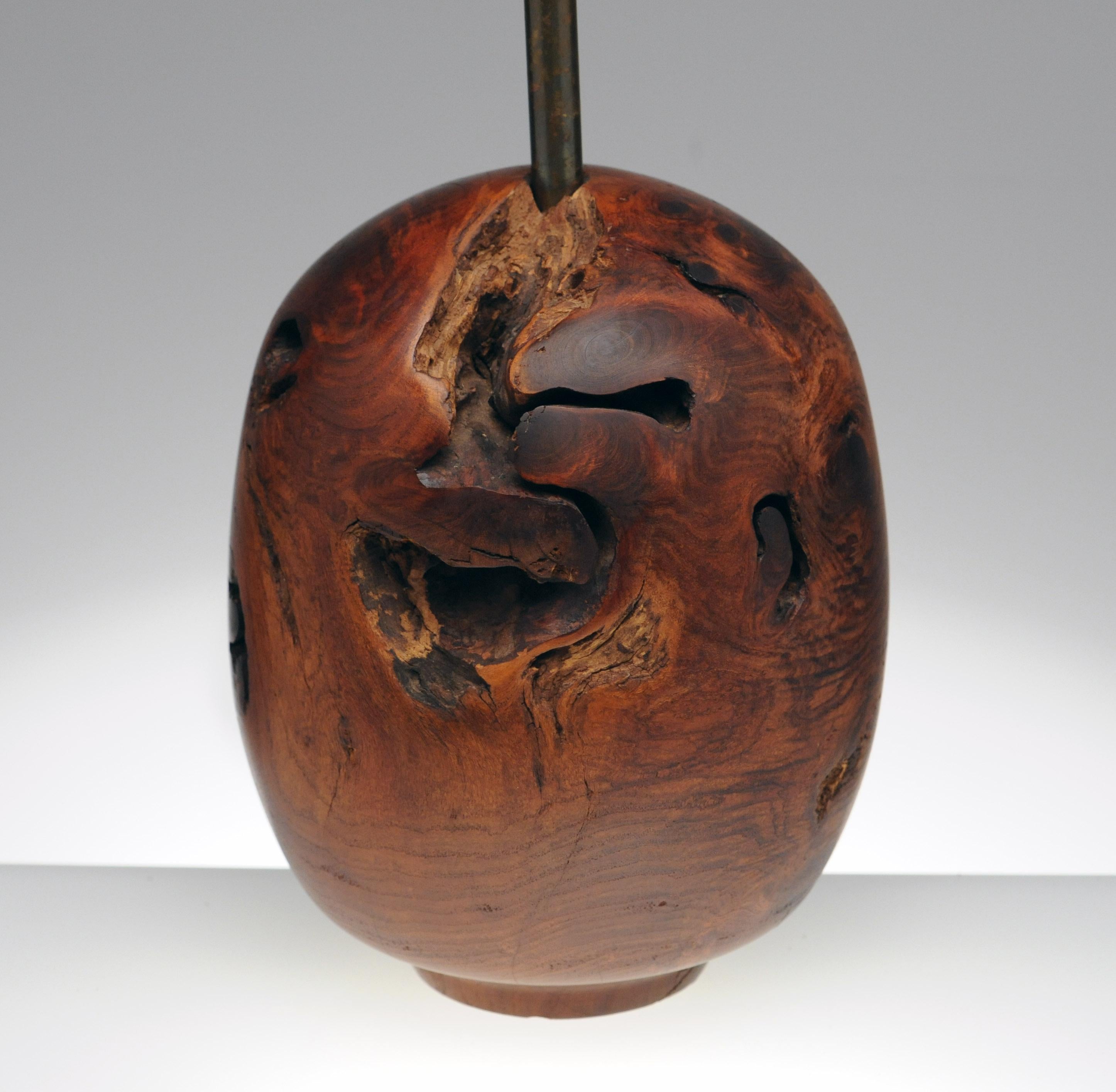 Organic Sculpture Turned Mesquite Table Lamp by Chris Eggers 6