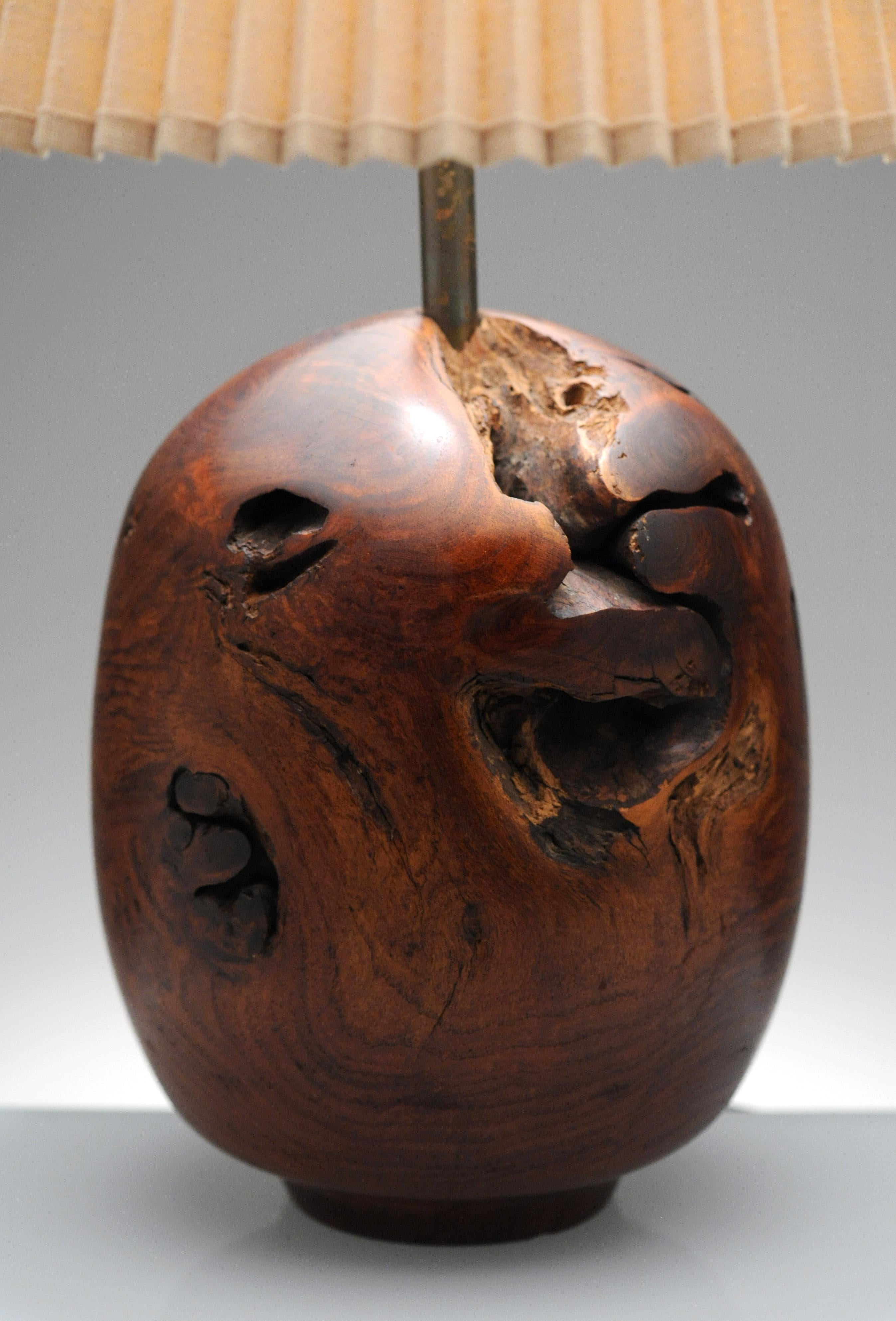 Organic Sculpture Turned Mesquite Table Lamp by Chris Eggers 7