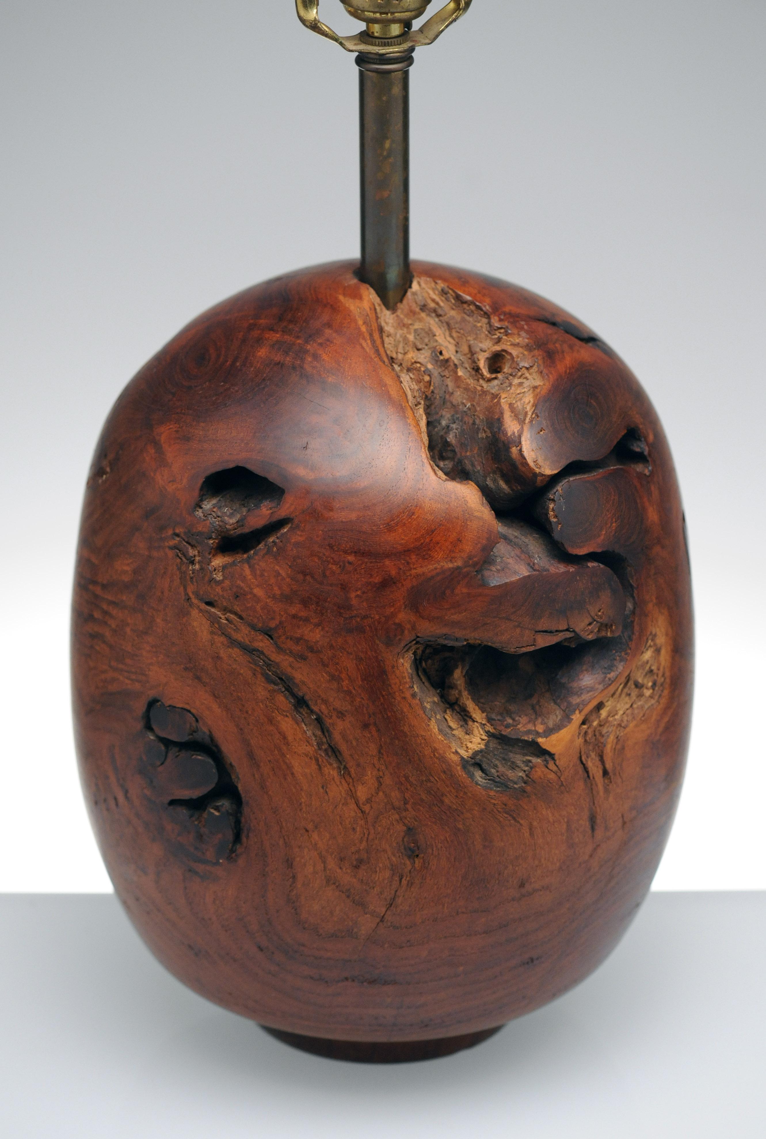 Organic Sculpture Turned Mesquite Table Lamp by Chris Eggers 9