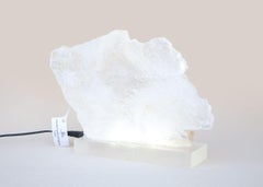 Organic Selenite Crystal Light on a Lucite Base by Interi