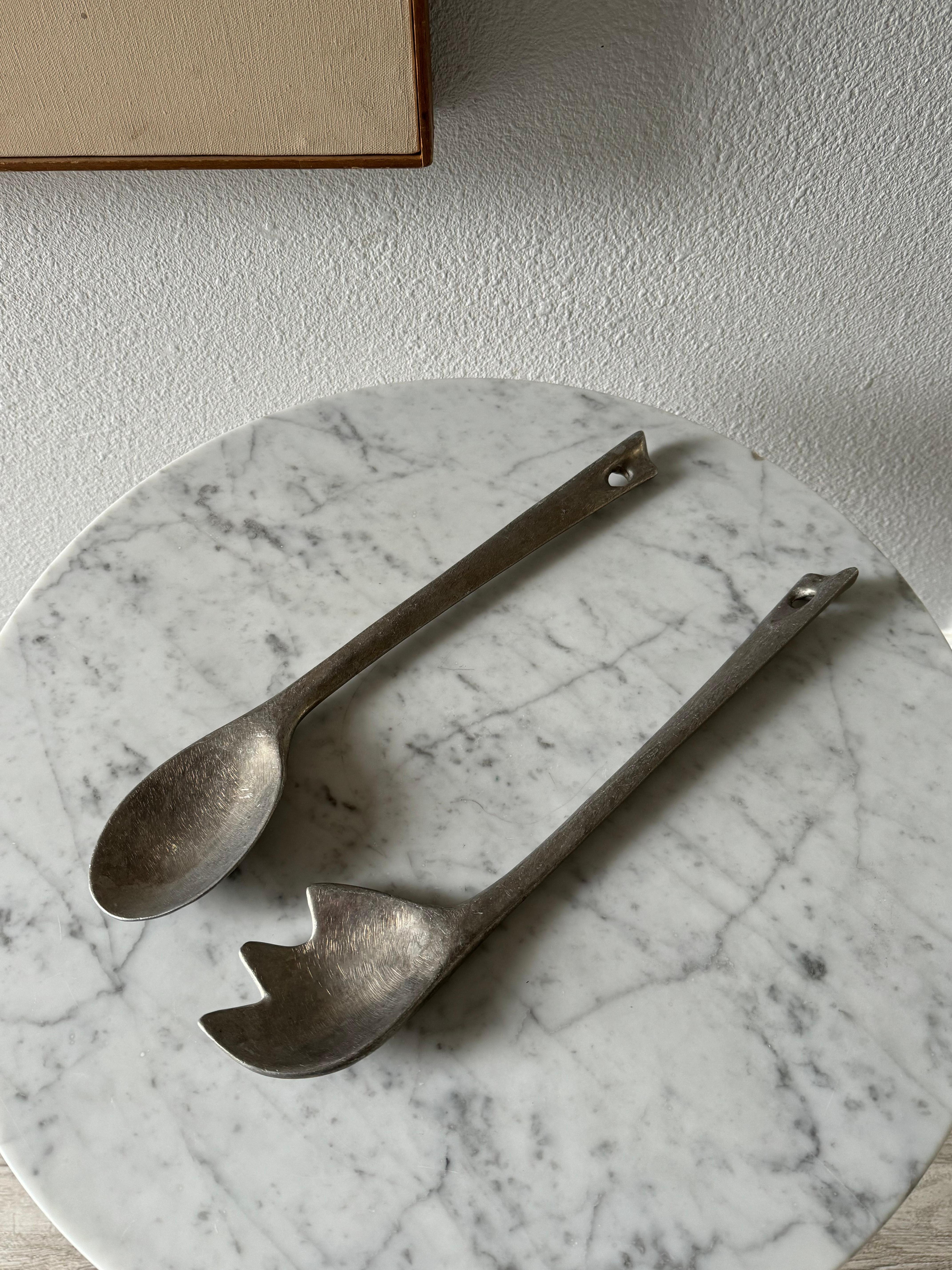 Aluminum Organic Serving Tools By Bruce Fox, USA Circa 1970s For Sale