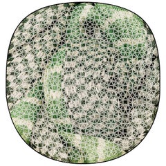 21st Cent Organic Shape Green Rug by Deanna Comellini In Stock 190x200 cm