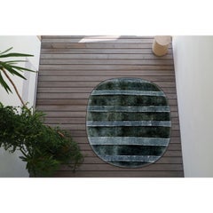 Tappeto Moderno Verde Strisce Forma Organica by Deanna Comellini 380x395 cm