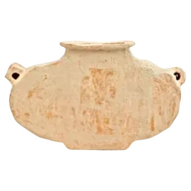 Organic Shape, Plain Beige Contemporary Ceramic Vase by Willem Van Hooff