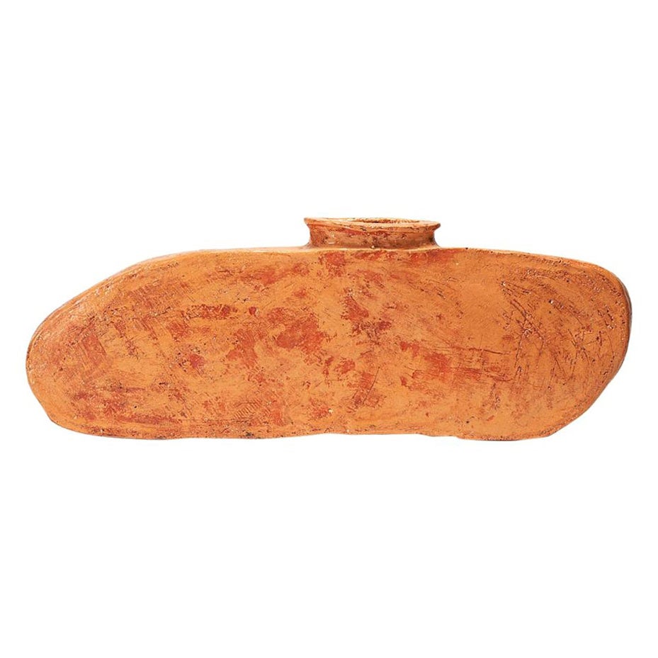 Organic Shape, Plain Bright Orange Ceramic Large Vase by Willem Van Hooff