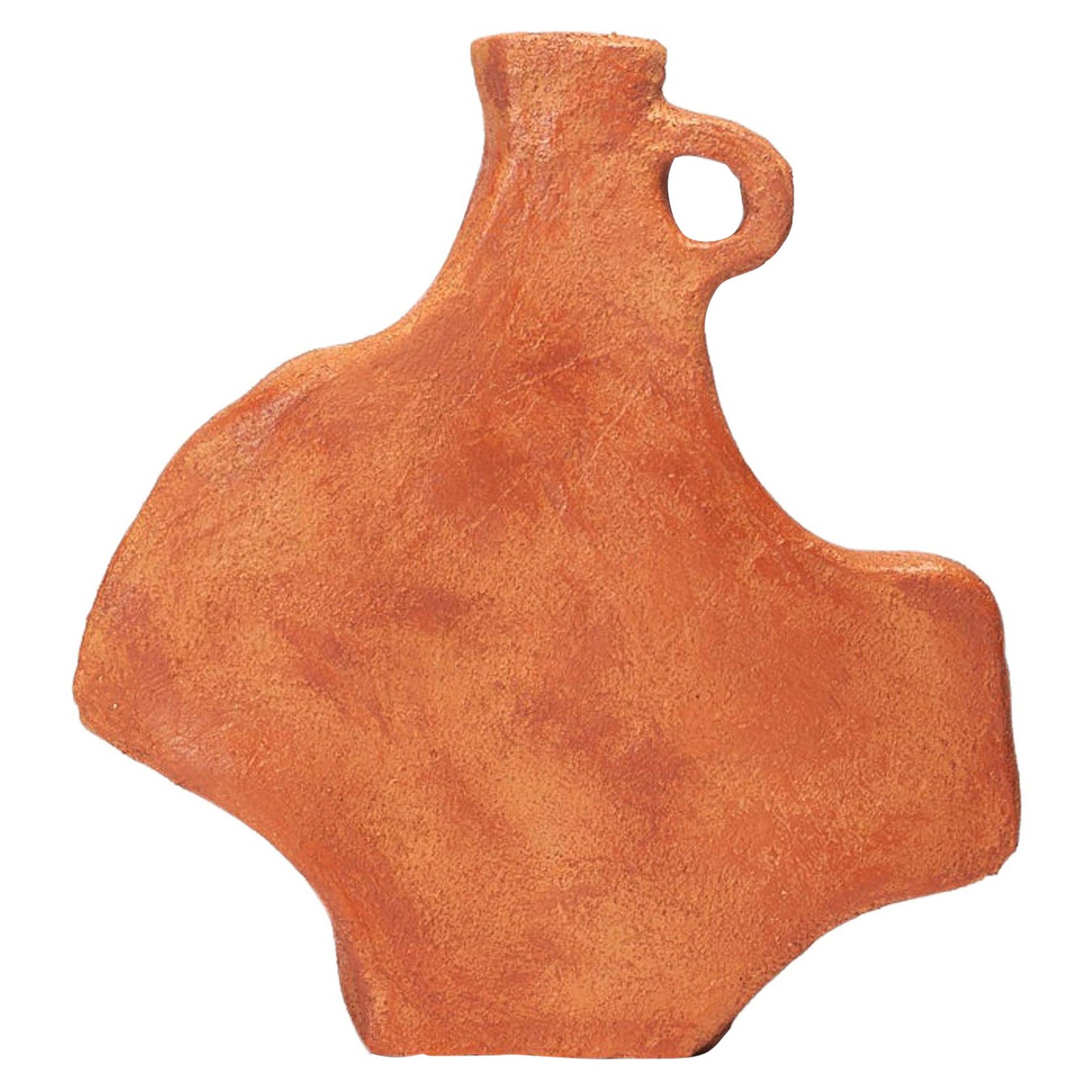Organic Shape, Plain Terracotta Ceramic Sculpture Vase by Willem Van Hooff