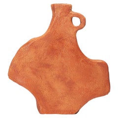Organic Shape, Plain Terracotta Ceramic Sculpture Vase by Willem Van Hooff